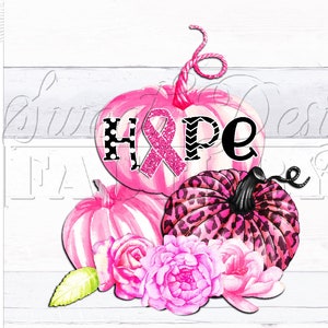 Pink Pumpkin Cancer Awareness, Breast cancer awareness sublimation design, Breast cancer png, Cancer awareness png, hope png, Pink ribbon