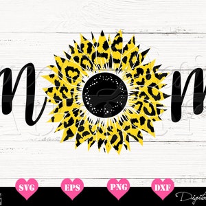 Mère SVG, tournesol Svg, tournesol léopard, Svg fleur, tournesol maman svg, tournesol Svg coupe fichier, svg fete des mères, leopard svg