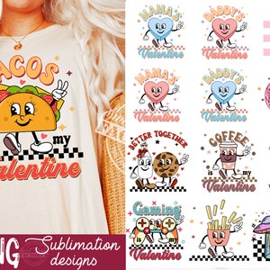 café png, Saint Valentin Png, Retro saint valentin Png, amoureux du café saint valentin, Groovy saint valentin sublimation Png