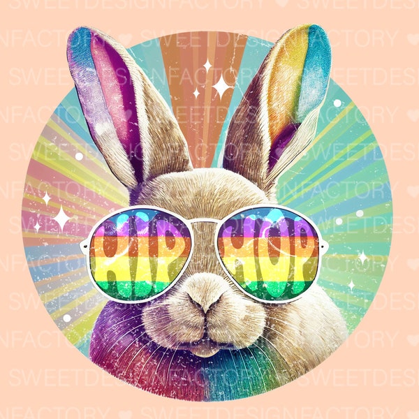 Lapin PNG, Retro Pâques Png, Vintage Pâques Png, Retro joyeuses Pâques Png, lapin groovy Png, paques drole Png, Sublimation téléchargement