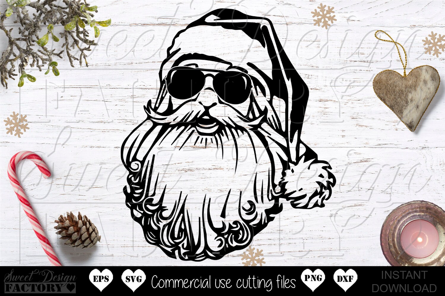 Santa Sunglasses SVG Cool Santa SVG retro santa SVG Santa - Etsy.de