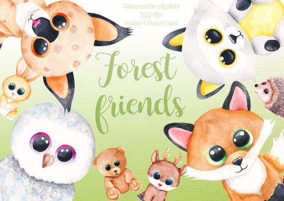 Aquarelle Animaux De La Foret Clipart Bebe Animal Clipart Etsy Aquarelle Animaux De La Foret Clipart Bebe Animal Clipart Etsy