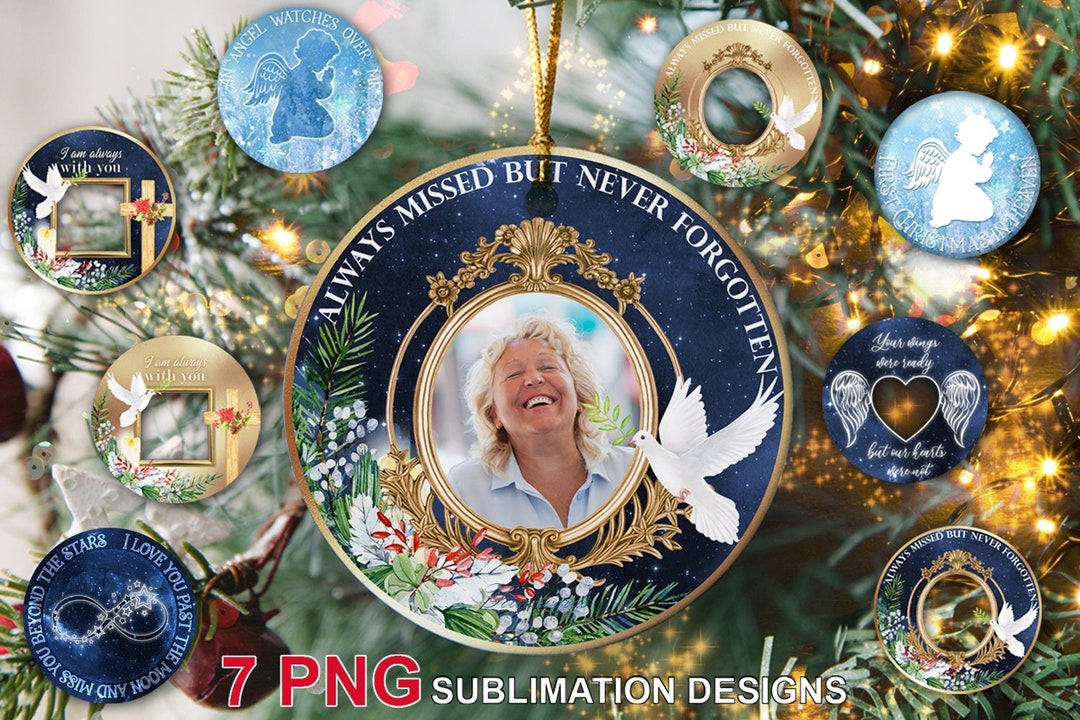 Memorial Christmas PNG BUNDLE, Christmas Photo Template Digital Design ...