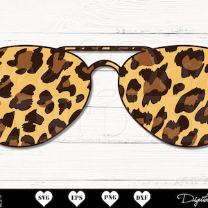 Sunglasses leopard print SVG, Cheetah print svg, Sunglasses svg, Animal print svg, Leopard print svg, Summer svg, Cheetah print clipart