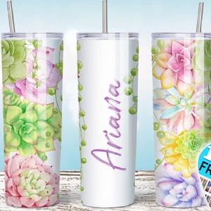Aquarelle Florale 20 oz Skinny Tumbler, fleurs gobelet png, gobelet aquarelle png,  gobelet floral, gobelet de printemps png, aquarelle png