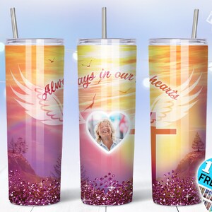 Deuil gobelet PNG, modèle de Sublimation gobelet mince, 20oz gobelet PNG sublimation, gobelet personnalisable png, modele photo gobelet