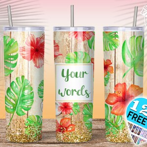 Sublimation de gobelet d'été 20oz, Sublimation de gobelet tropical png, gobelet monstera, palmiers 20oz gobelet