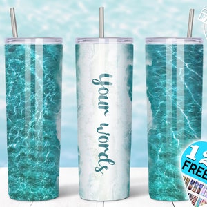Conception de gobelet d'océan,  gobelet de mer, gobelet personnalisable, Sublimation de gobelet de plage 20 oz, Sublimation d'océan png