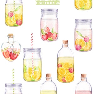 Limonade clipart, été clipart, citron aquarelle clipart, boisson clipart, fruits clipart, limonade rose, détox clipart, mojito clipart image 2