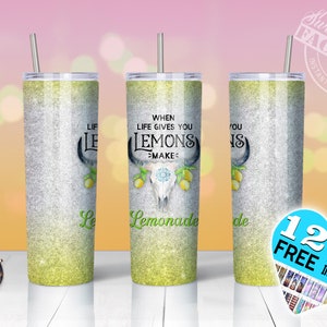 Gobelet limonade sublimation, sublimation limonade fraise, Sublimation de 20 oz, Sublimation  gobelet conique et droit, citron PNG, vodka