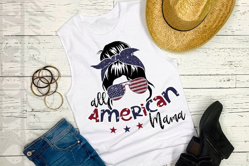 4th of July Png, All American Mama PNG, USA Png, Patriotic Sublimation ...