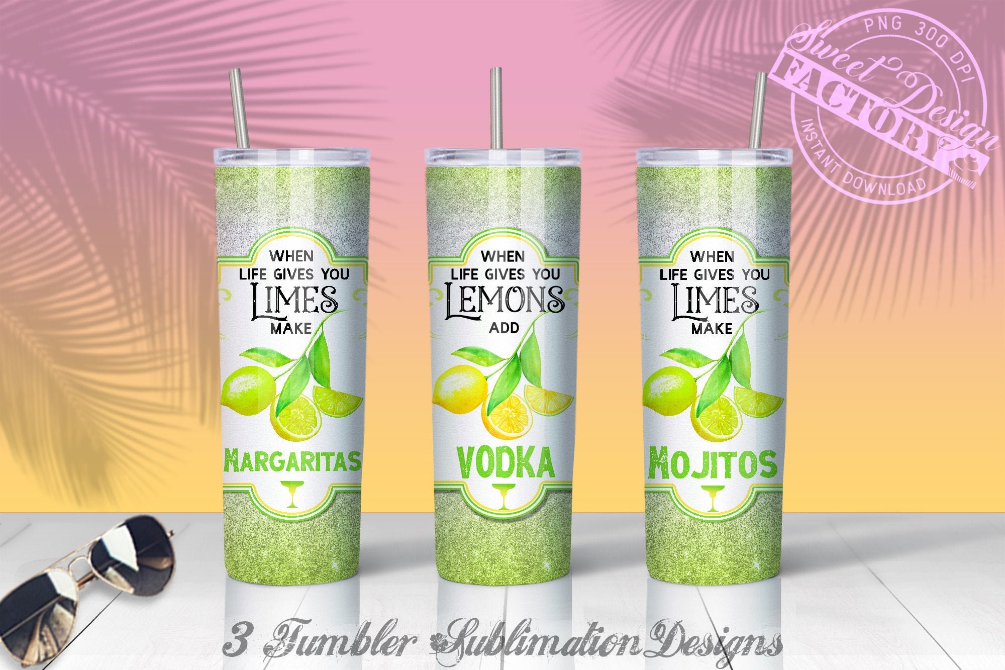cocktails tumbler Designs, tumbler sublimation, mojito png, margarita…