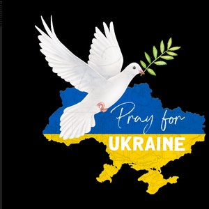 Priez pour l'Ukraine PNG, soutenez l'Ukraine sublimation design, PNG pour le peuple ukrainien, la paix pour l'Ukraine png