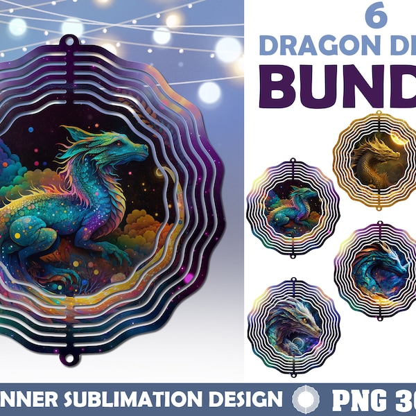 Dragon Theme Wind Spinner Design BUNDLE, Spinner Sublimation Design png, Instant Download, dragon design wrap png, Sublimation Designs
