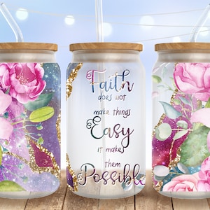 Religious libbey glass can png, easter glass can wrap, christian glass can, 16 oz Libbey glass png, glass tumbler png
