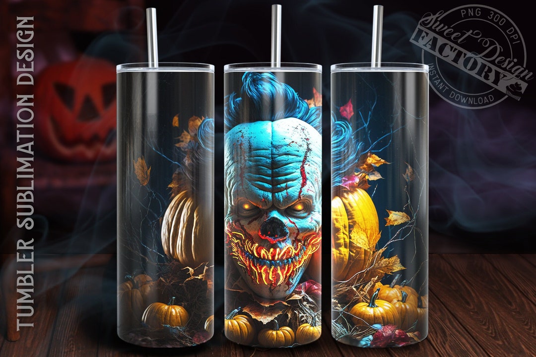 Horror Movie Tumbler Wrap, Creepy Tumbler Wrap, Glow in the Dark