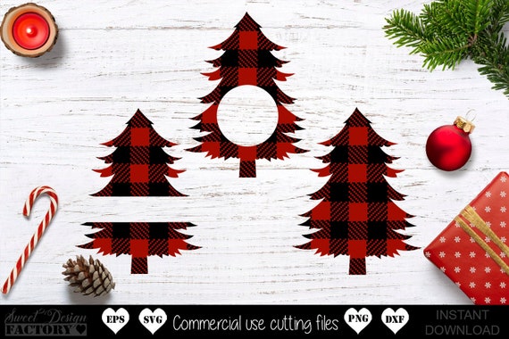 Download Plaid Christmas Tree Svg Christmas Tree Monogram Svg Split Etsy