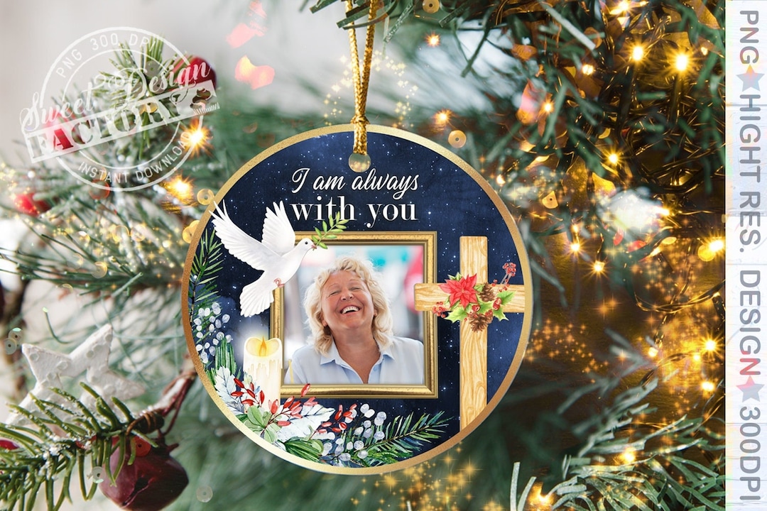 Memorial Christmas Ornament PNG, Christmas Photo Template Digital ...