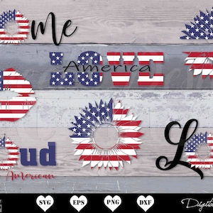 USA patriotique svg, amérique svg, tournesol 4 juillet Svg, tournesol usa monograme, tournesol Svg coupe fichier, motif t-shirt svg