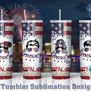 Gobelet patriotique Sublimation,  designs de gobelet mère américaine, 4 juillet verre PNG, gobelet famille américaine, Sublimation de 20 oz