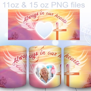 Memorial Mug Sublimationdesign, 11 oz and 15 oz mug png, Sublimation Mug Template, photo collage mug wrap png, Mug Design PNG, Family mug