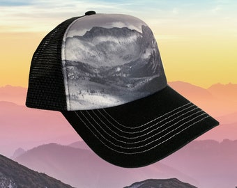 ALMOST FREE !! | Mountain Graphic Trucker Hat: Tween/Adult Snapback