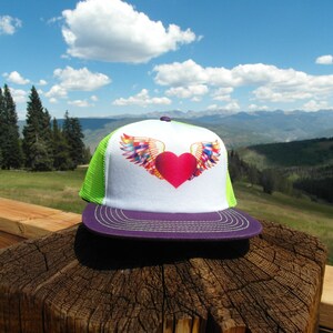 Kids Trucker Hat Girls Trucker Hat Toddler Trucker Hat Girls Heart Hat image 6