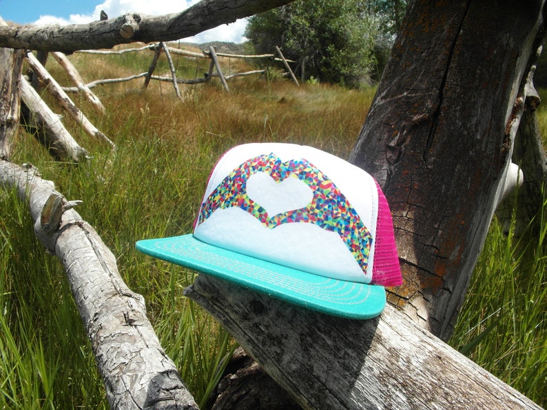 Heart Hands Trucker Hat Kids Trucker Hat Girls Trucker Hat Toddler Trucker Hat Youth Trucker Hat image 7