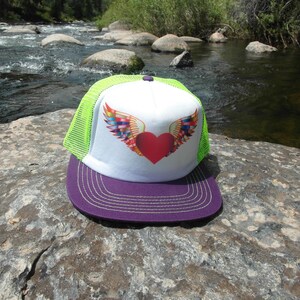 Kids Trucker Hat Girls Trucker Hat Toddler Trucker Hat Girls Heart Hat image 3