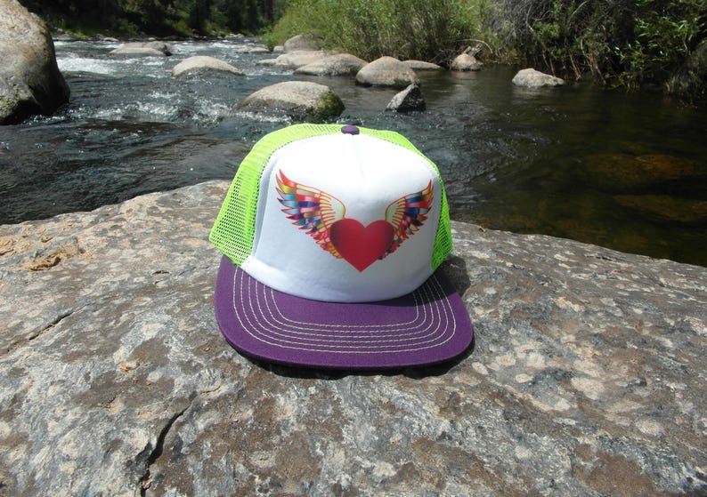 Kids Trucker Hat Girls Trucker Hat Toddler Trucker Hat Girls Heart Hat image 3