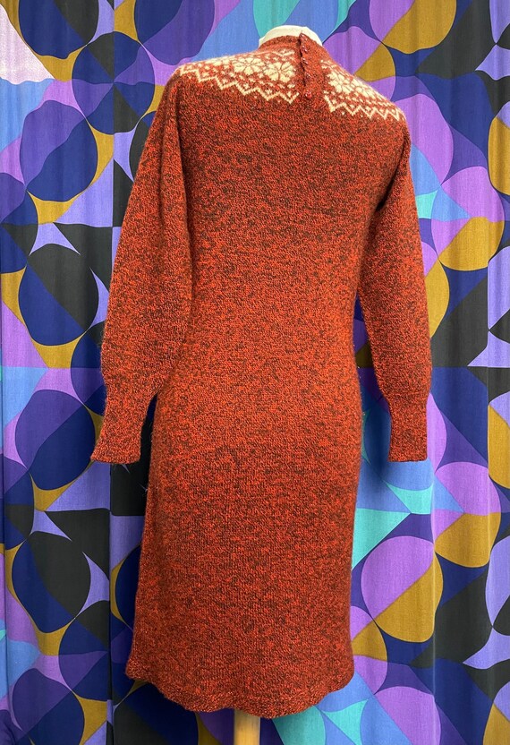 Amazing Vintage 60s 70s Rusty Red and Cream Fair … - image 3