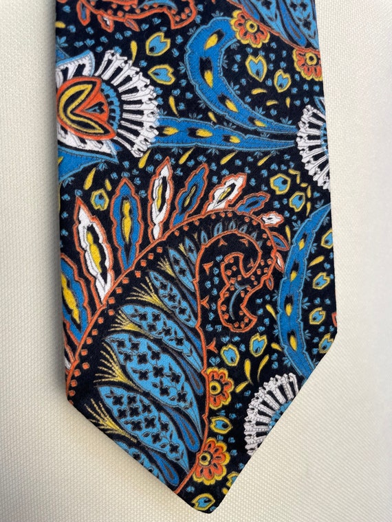 Groovy Vintage 60s 70s Psychedelic Print Tie Made… - image 6