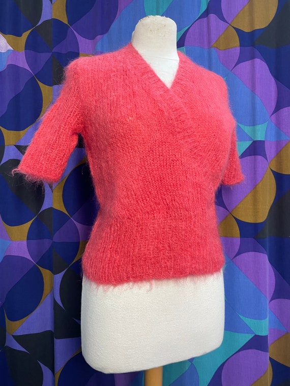 Fabulous Vintage 70s 80s Coral Strawberry Pink Mo… - image 2