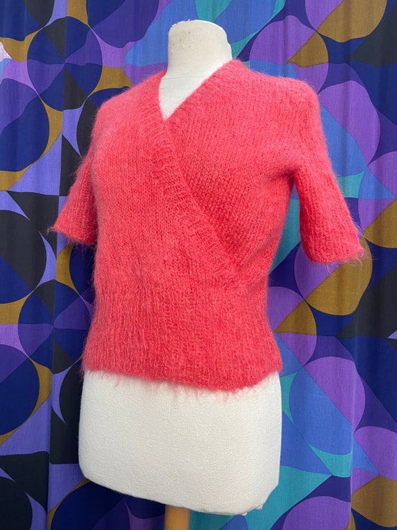 Fabulous Vintage 70s 80s Coral Strawberry Pink Mo… - image 3