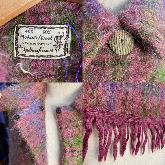 Gorgeous Vintage 60s Purple Mohair Wool Short Cap… - image 10