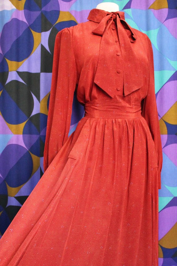 Amazing Vintage Droopy & Browns Deep Red Polka Dot