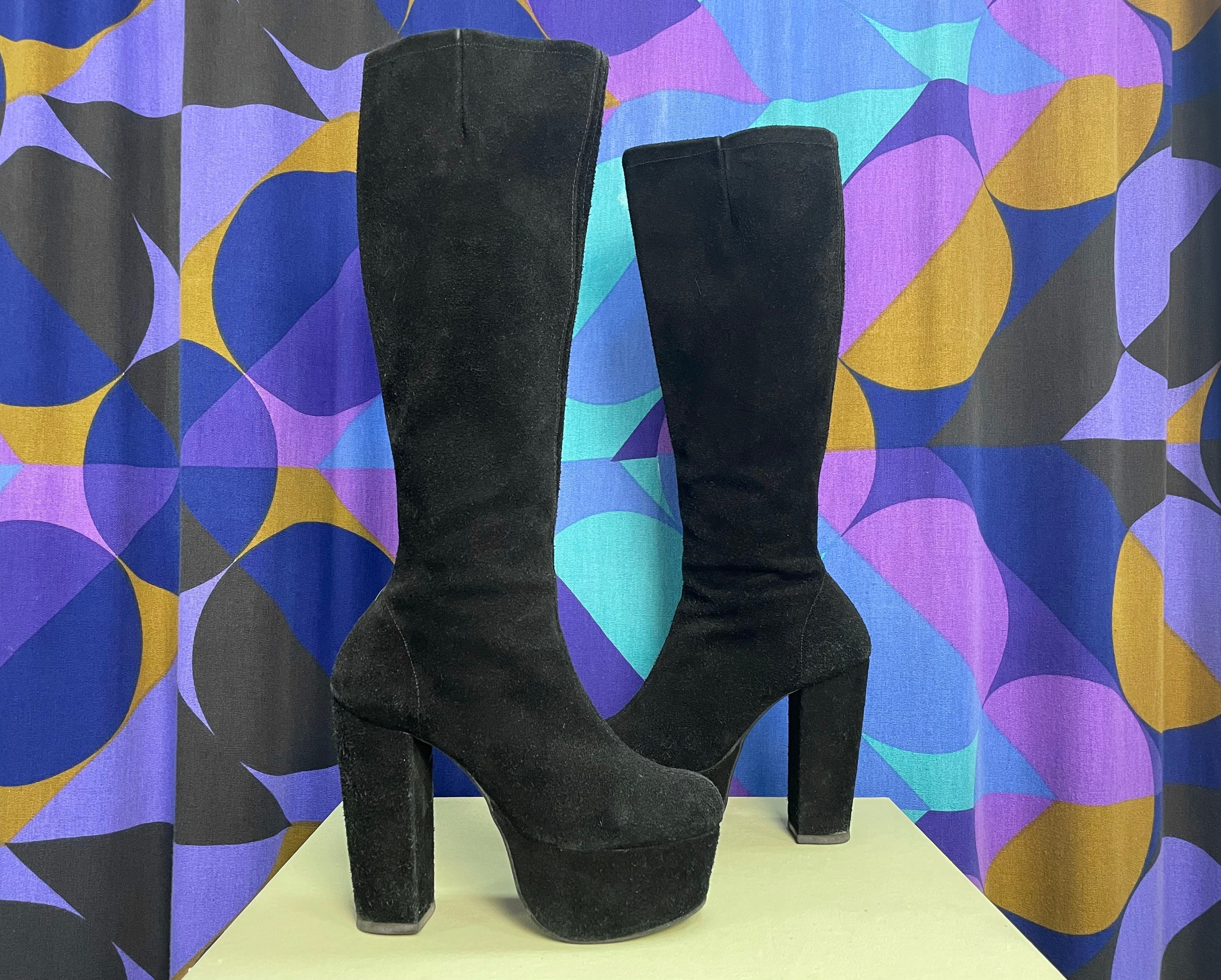 Coördineren maart Roei uit Amazing Vintage 1990s Black Suede Platform Knee High Boots UK - Etsy Israel Coördineren maart Roei uit Amazing Vintage 1990s Black Suede Platform Knee High Boots UK - Etsy Israel