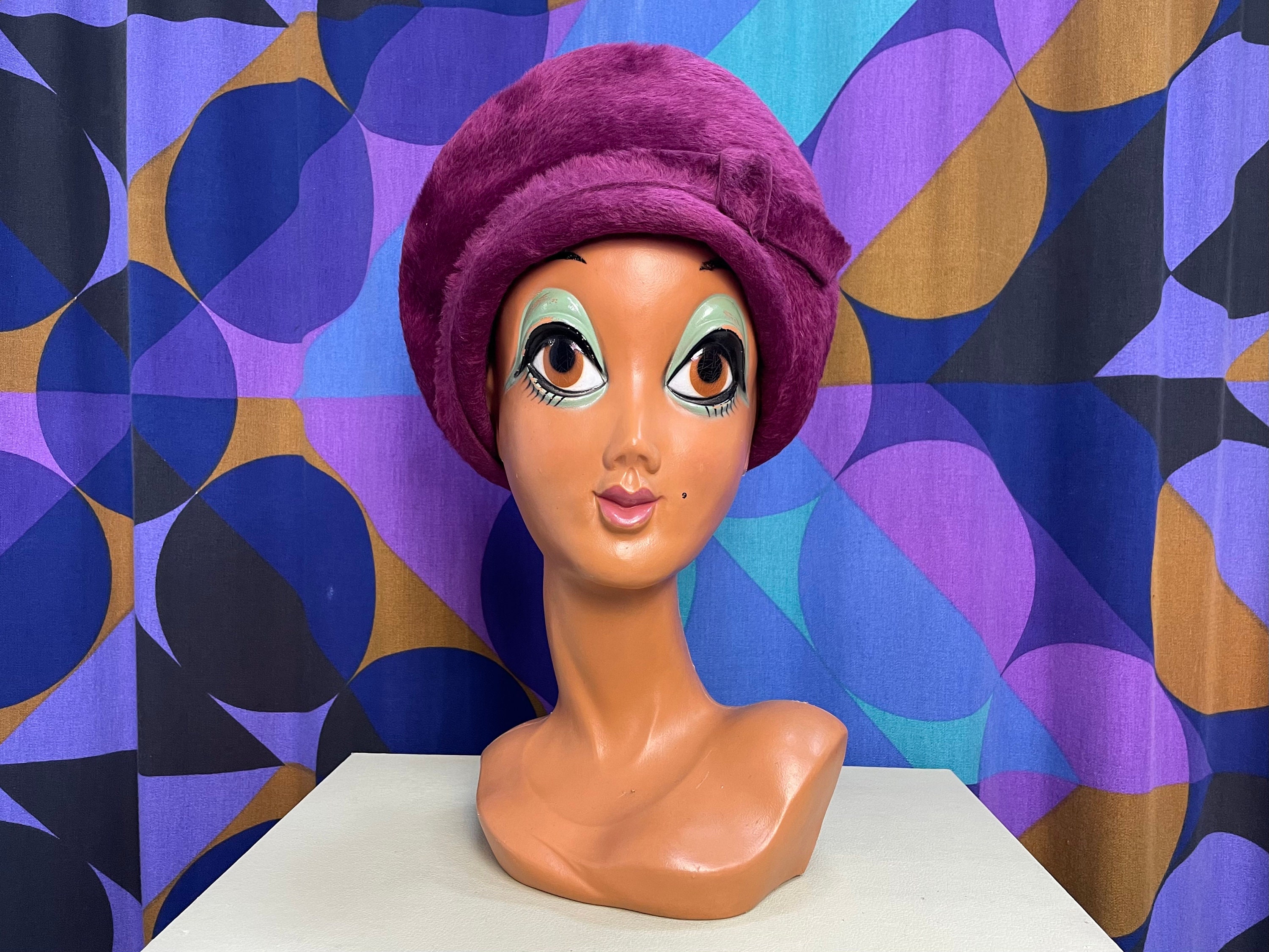 Vintage Rochelle Originals‎ Purple Fur Hat Vintage KANGOL Furgora Trilby Rabbit Angora Furry Purple  main image 2