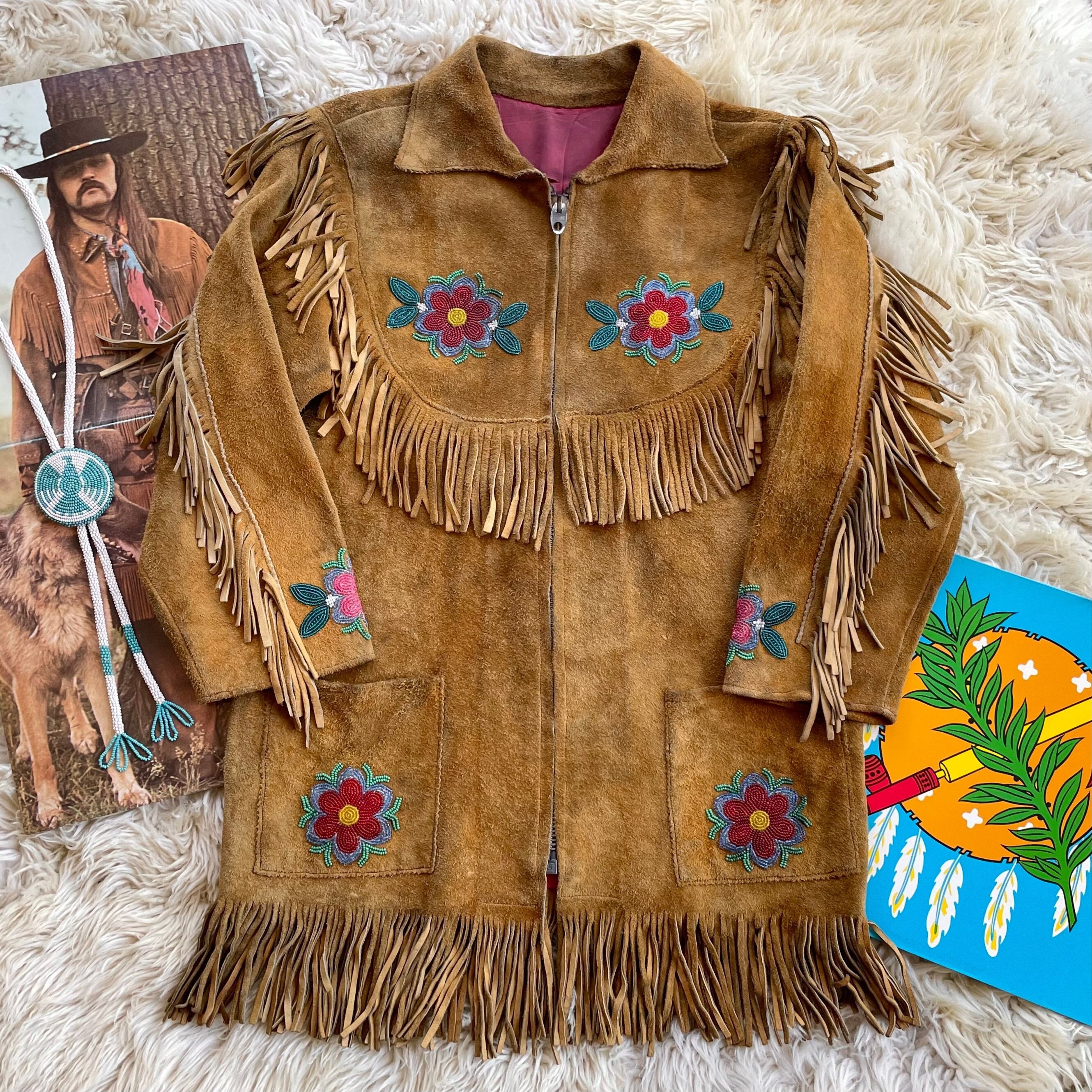 Incredible Rare Vintage 1950s/60s Tan Suede Fringed Incredible Rare Vintage 1950s/60s Tan Suede Fringed