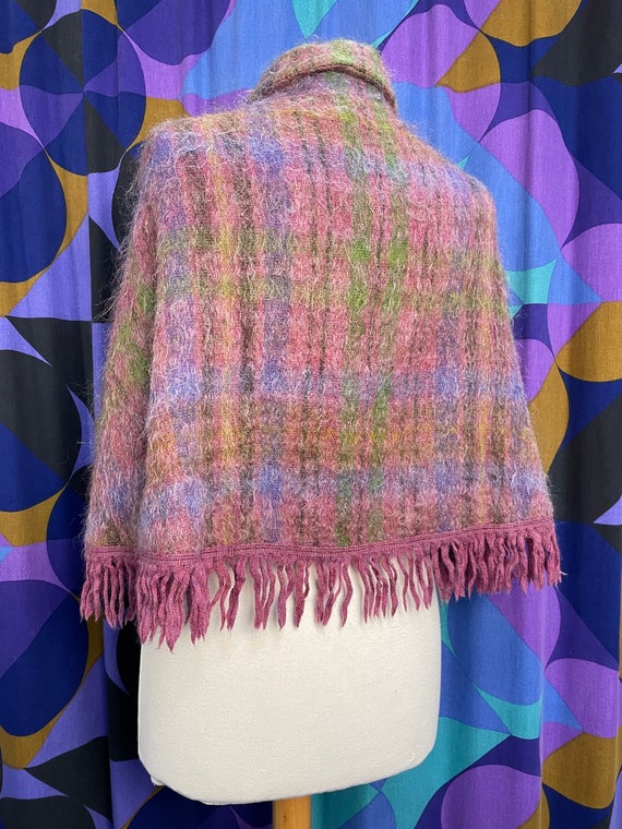 Gorgeous Vintage 60s Purple Mohair Wool Short Cap… - image 3