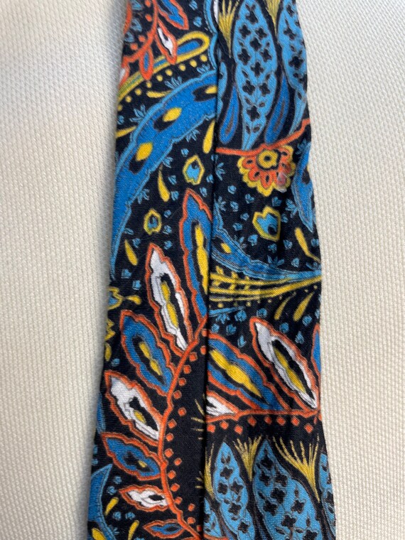 Groovy Vintage 60s 70s Psychedelic Print Tie Made… - image 9