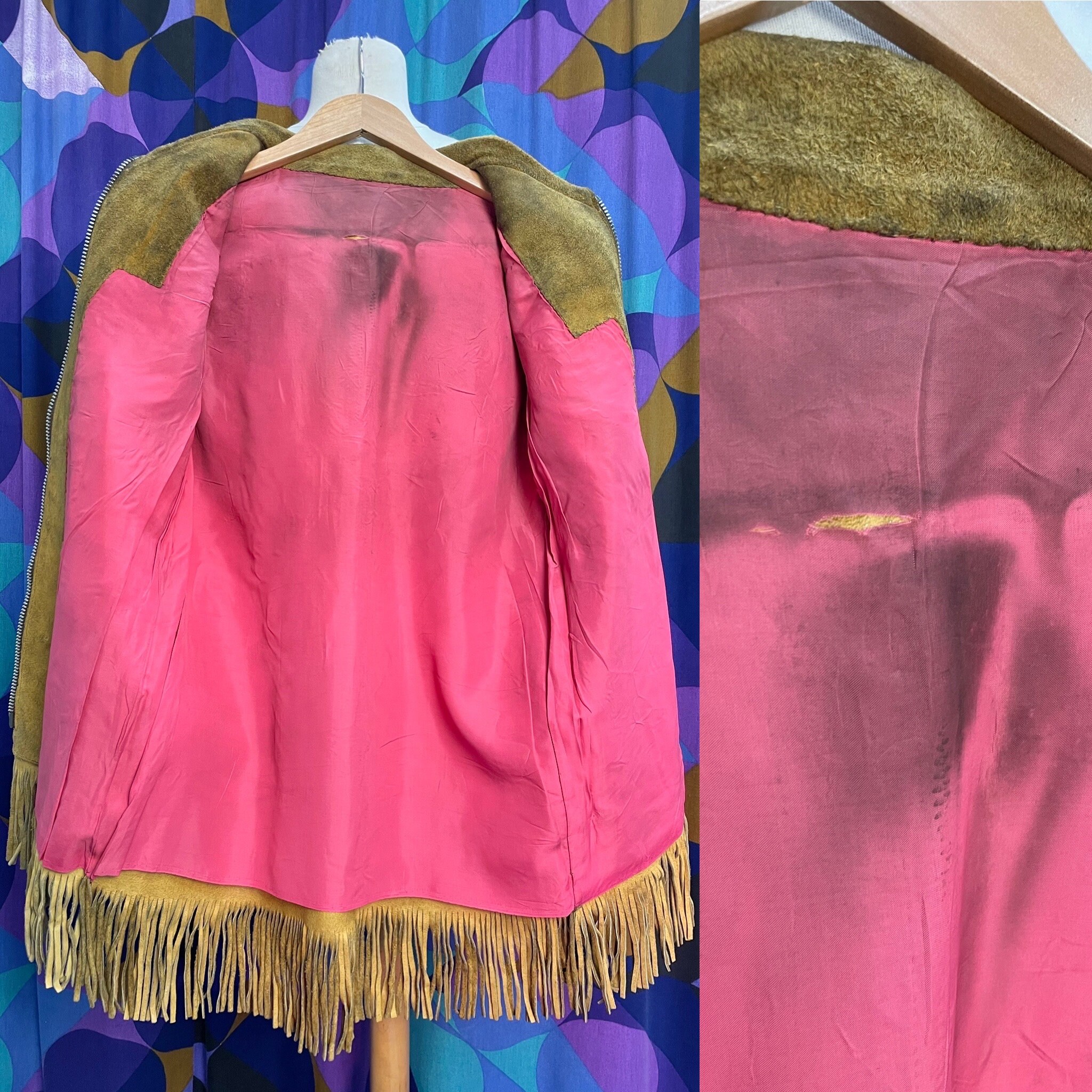 Incredible Rare Vintage 1950s/60s Tan Suede Fringed Incredible Rare Vintage 1950s/60s Tan Suede Fringed