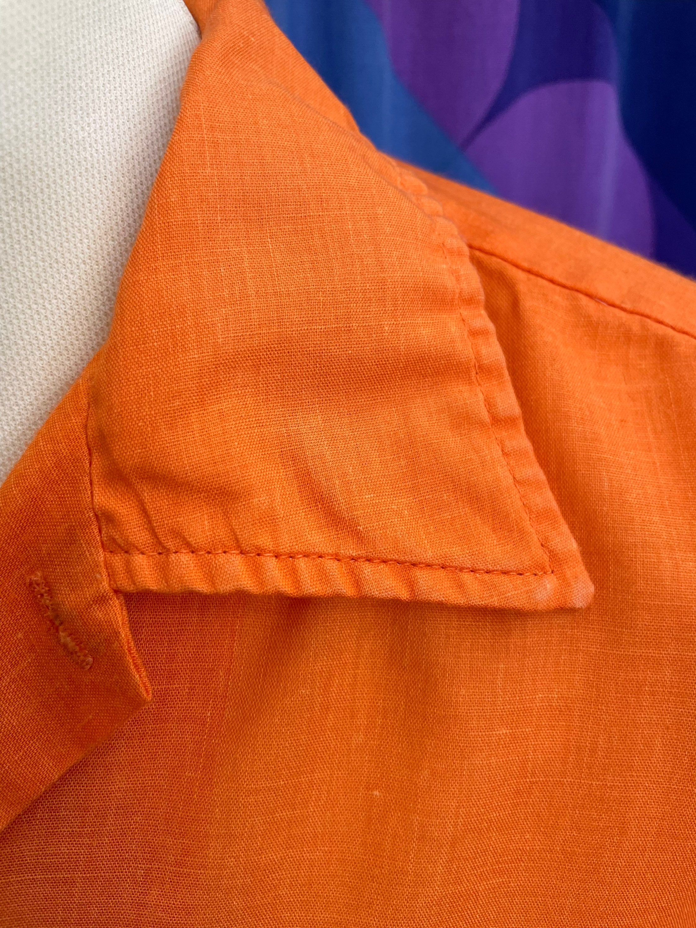 Amazing 60s Bright Orange Short Sleeved Button Front Bowling | Etsy