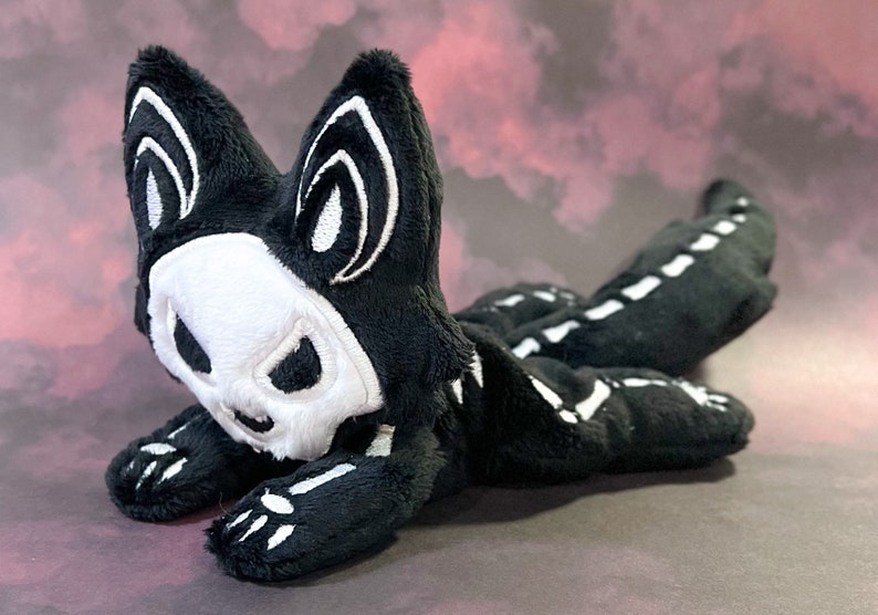 Wolf Skeleton custom plush ready to be shipped image 1