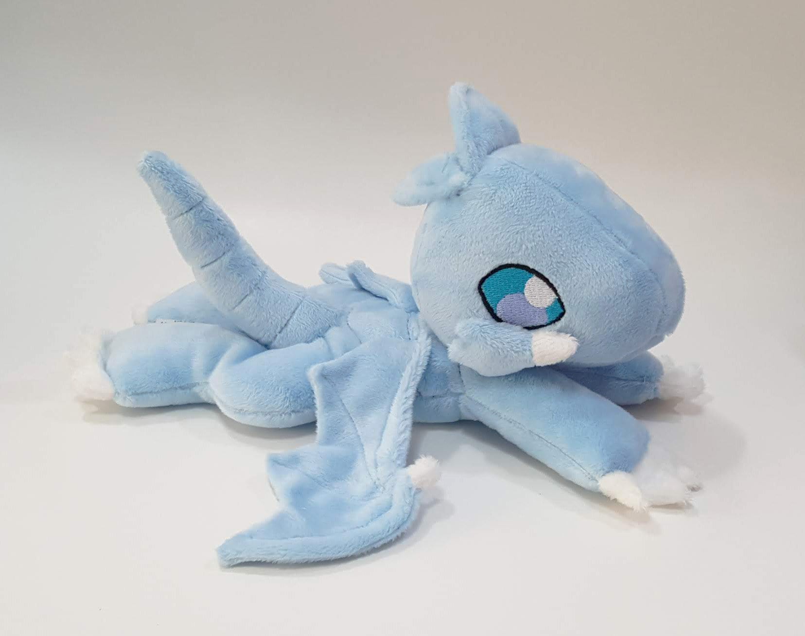 Yu-Gi-Oh - Blue Eyes white Dragon-  laying down beanie custom plush -…