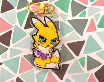 Digimon Tamers - Renamon - Epoxy Glitter  Acrylic Keychain