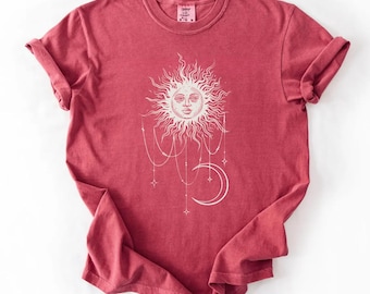 Widow's Bay Patricia Shirt, Celestial Sun Moon Tee, Kate O'Flynn Patricia Shirt, Gothic Witchy Graphic T-Shirt