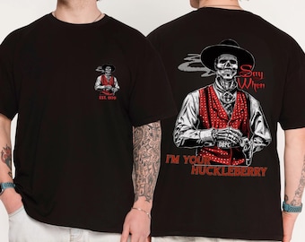 „Ich bin dein Huckleberry Tombstone“-Film-T-Shirt, Vintage Doc Holliday Grafik-T-Shirt, Western Cowboy Retro-T-Shirt