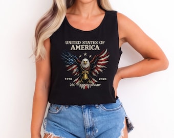 Amerika 250-jähriges Jubiläum Patriotisches Tank Top, USA 250 Jahre Tshirt, Weißkopfseeadler American Baby Tee, 1776-2026 USA, USA 250.Geschenk