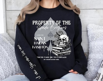 Property of A Spade- Spade Skull with Roses PNG, The Lords Book Series Design, Bookish Merch, Digital Download